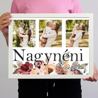 Nagynéni szeretünk - egyedi képes falikép választható felirattal
