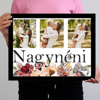 Nagynéni szeretünk - egyedi képes falikép választható felirattal