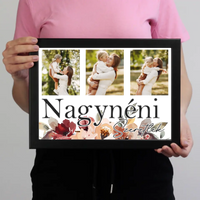 Nagynéni szeretünk - egyedi képes falikép választható felirattal