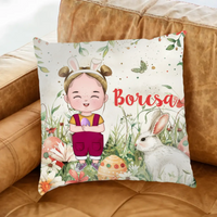 Húsvéti ajándék gyerekeknek - egyedi neves párna szerkeszthető karakterrel