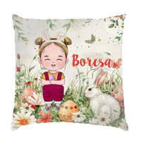 Húsvéti ajándék gyerekeknek - egyedi neves párna szerkeszthető karakterrel