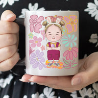 Húsvéti ajándék kislányoknak - egyedi neves bögre szerkeszthető karakterrel