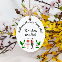 Húsvéti ajándék felnőtteknek - Kellemes Húsvéti Ünnepeket feliratos egyedi neves tojásfadísz