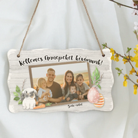 Kellemes Ünnepeket kívánunk saját fotóval, névvel dísztábla