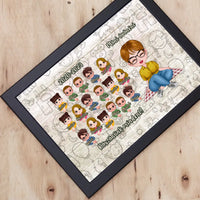 Pedagógus napi köszönőajándék - egyedi falikép keretben szerkeszthető karakterekkel