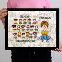 Pedagógus napi köszönőajándék - egyedi falikép keretben szerkeszthető karakterekkel