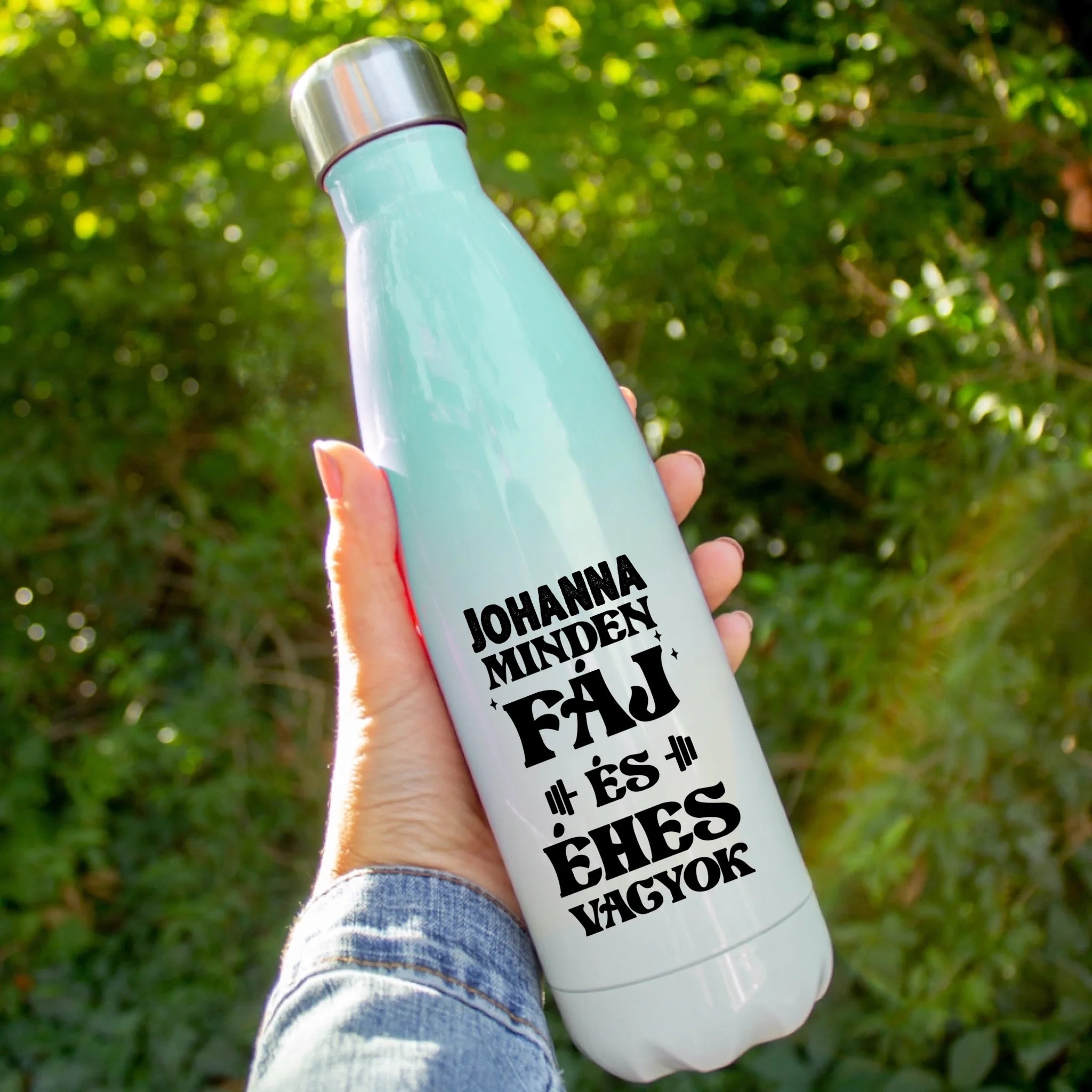 Színátmenetes edzős motivációs kulacs névvel