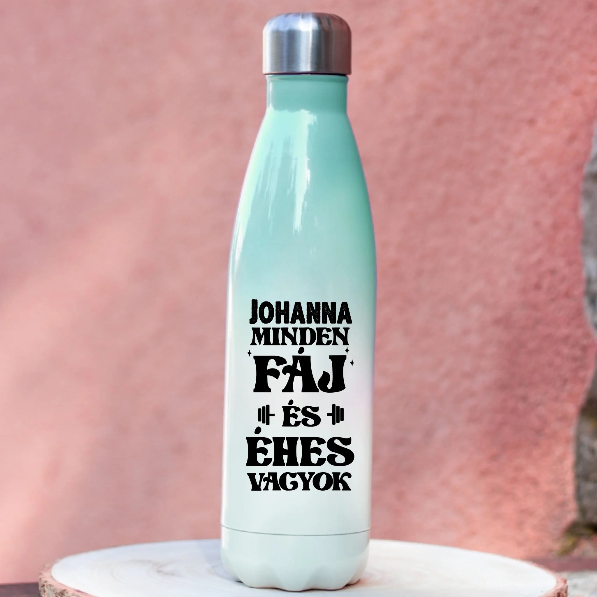 Színátmenetes edzős motivációs kulacs névvel