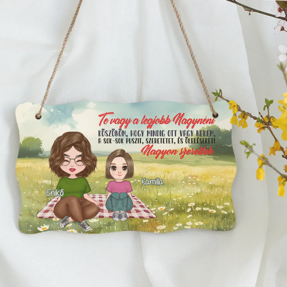 Te vagy a legjobb Nagynéni cuki karakteres egyedi anyák napi ajándék dísztábla