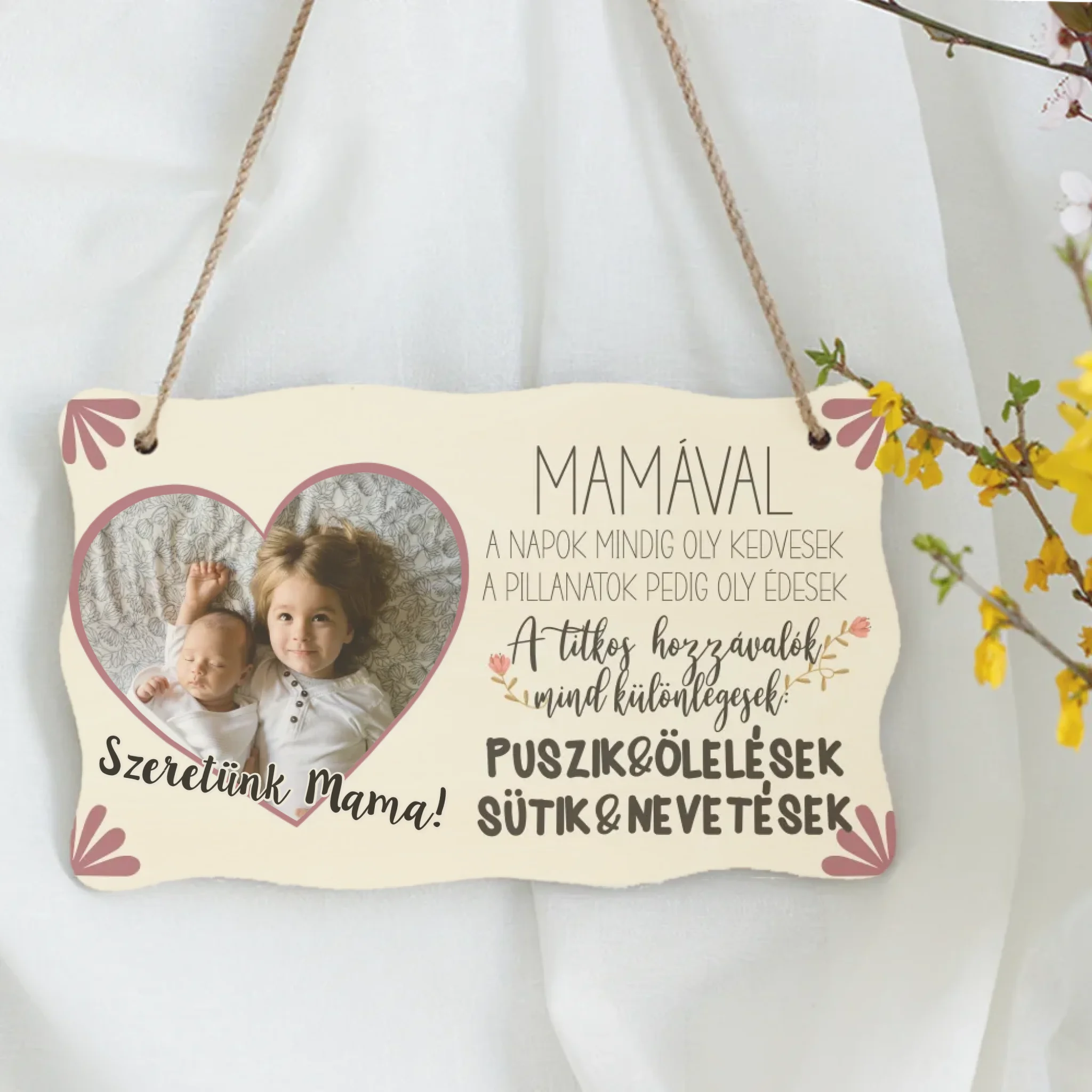 Egyedi képes anyák napi ajándék nagymamáknak - fali dekor tábla