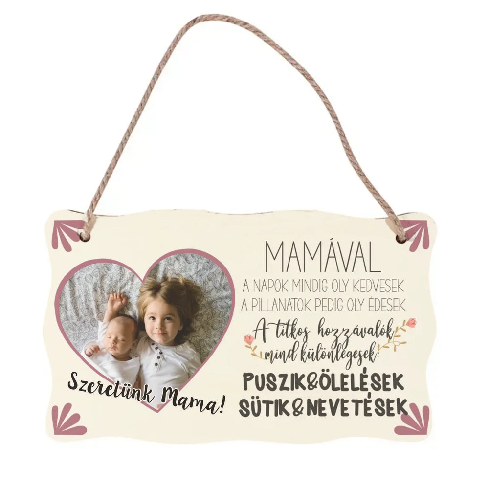 Egyedi képes anyák napi ajándék nagymamáknak - fali dekor tábla