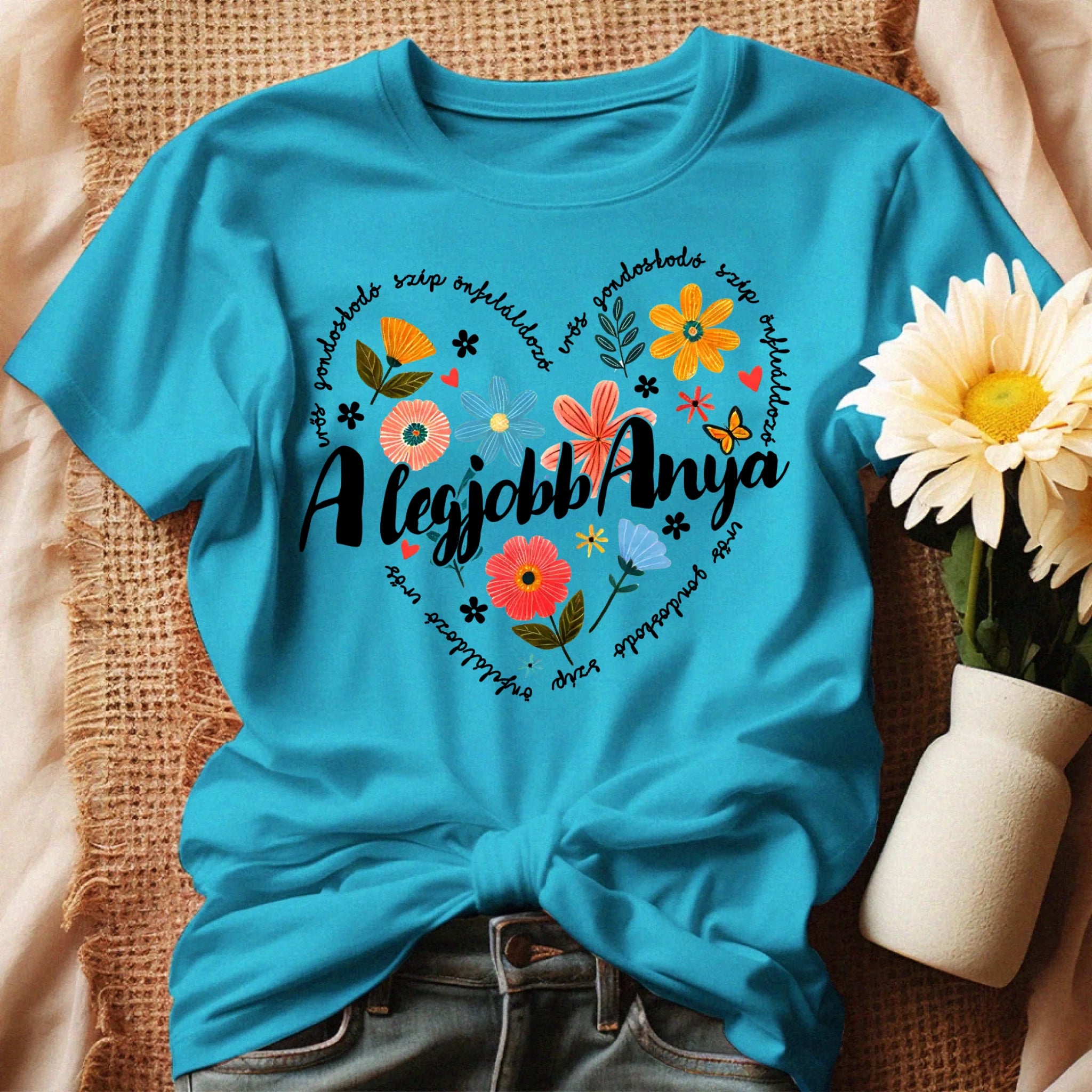 Egyedi póló anyáknak - A legjobb anya erős gondoskodó szép