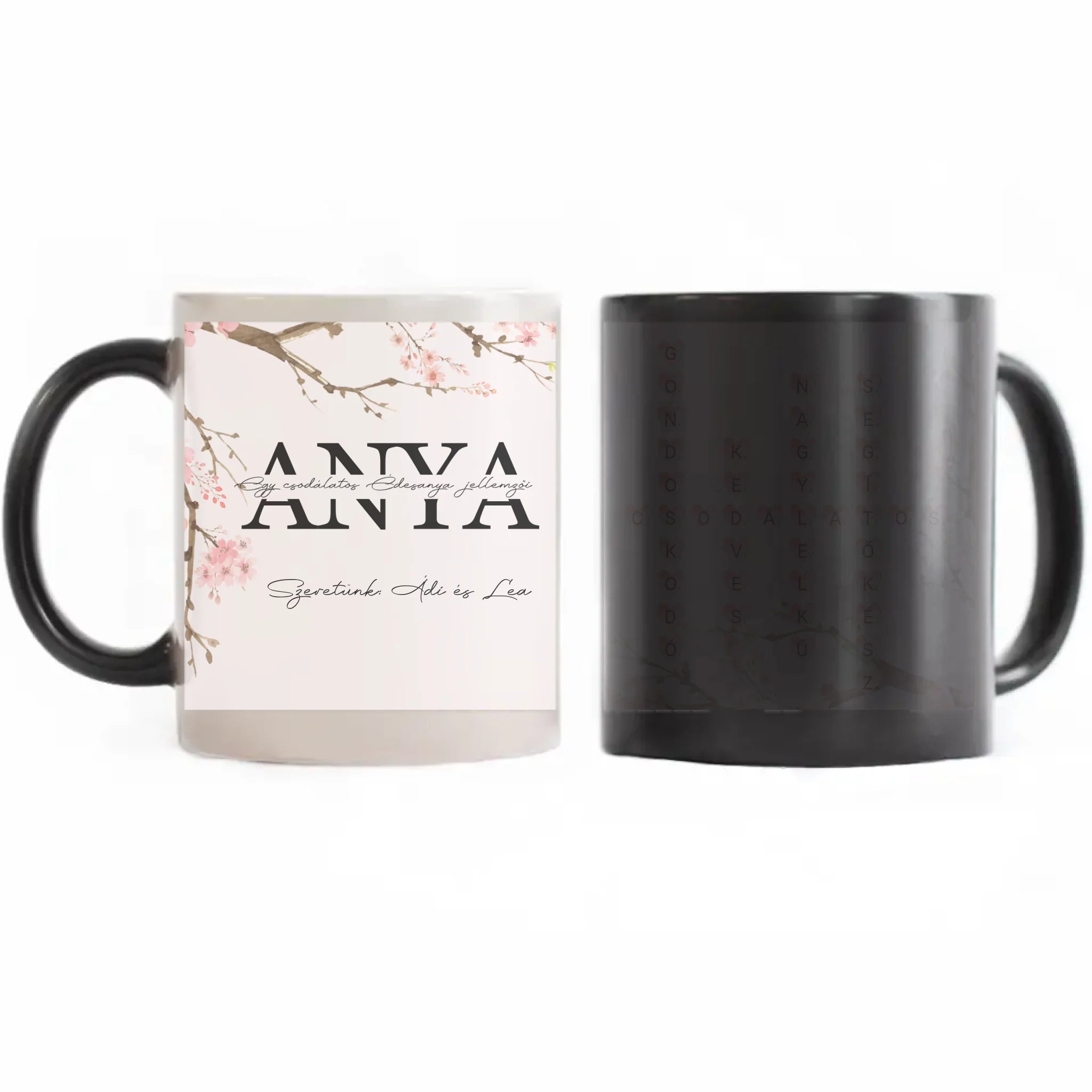 	 Egy csodálatos Édesanya jellemzői - Egyedi scrabble feliratos bögre Anyák napjára