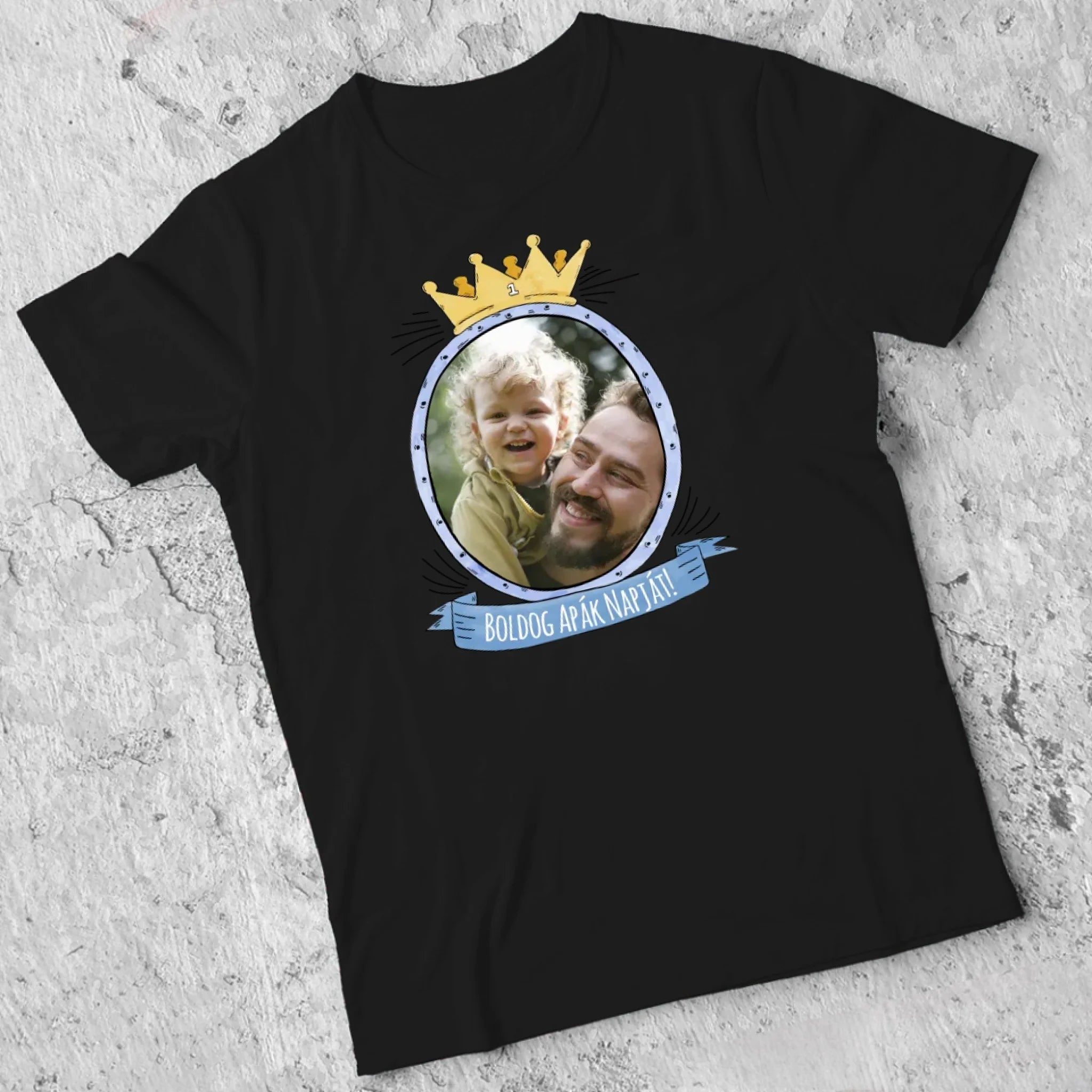 Boldog apák napját egyedi képes póló