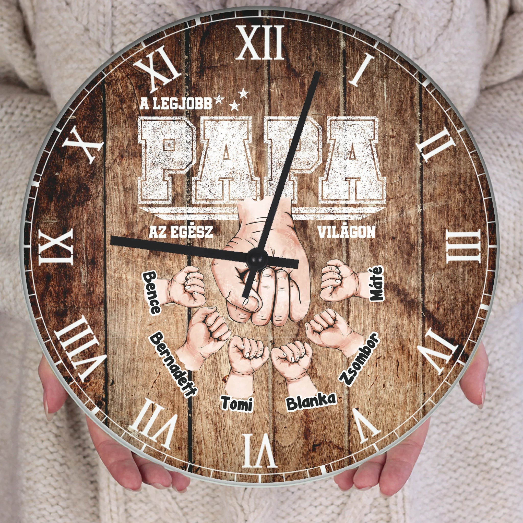 Ajándék Papáknak - Személyre szabható A legjobb Papa falióra