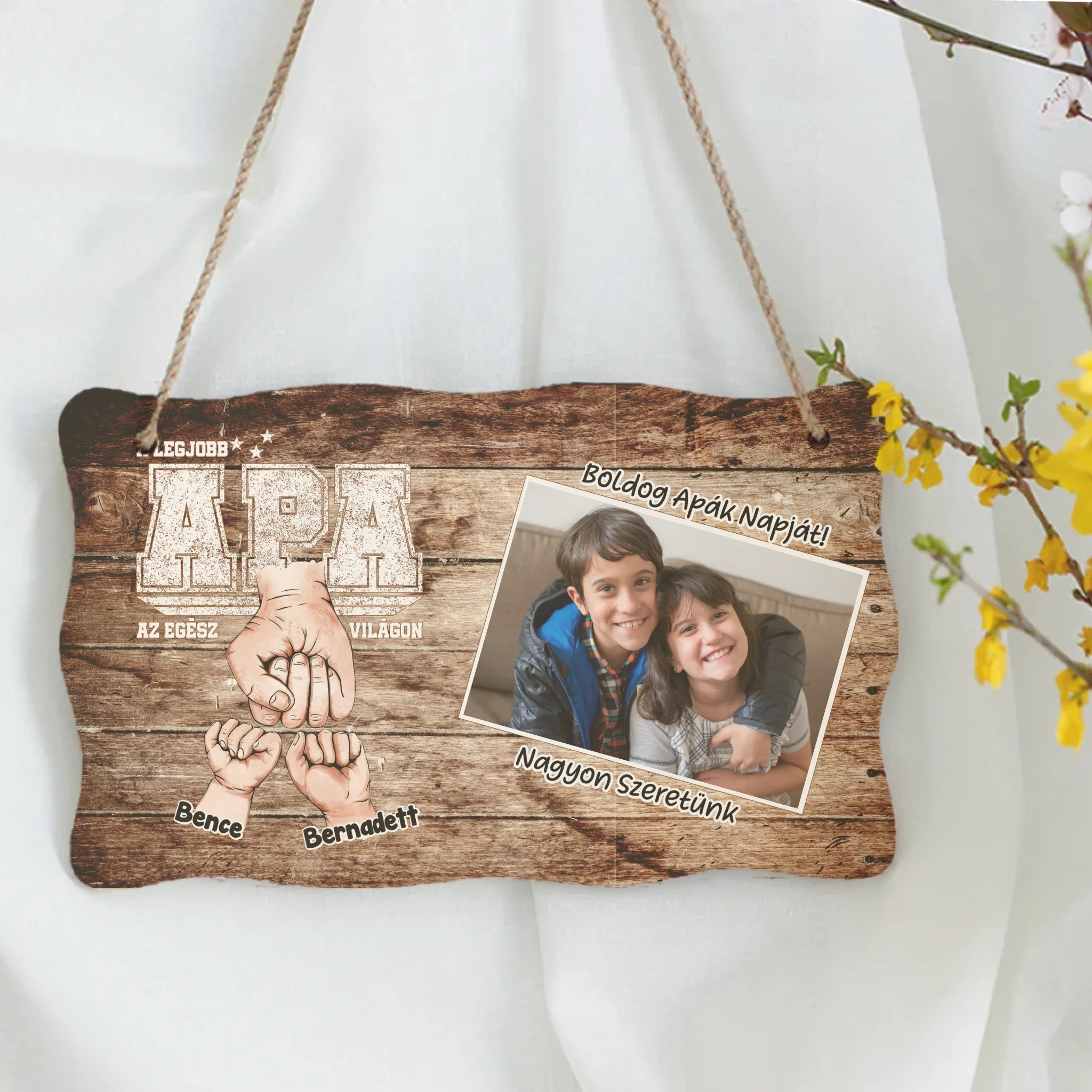 Ajándék Apáknak - Személyre szabható A legjobb Apa fali dekor tábla