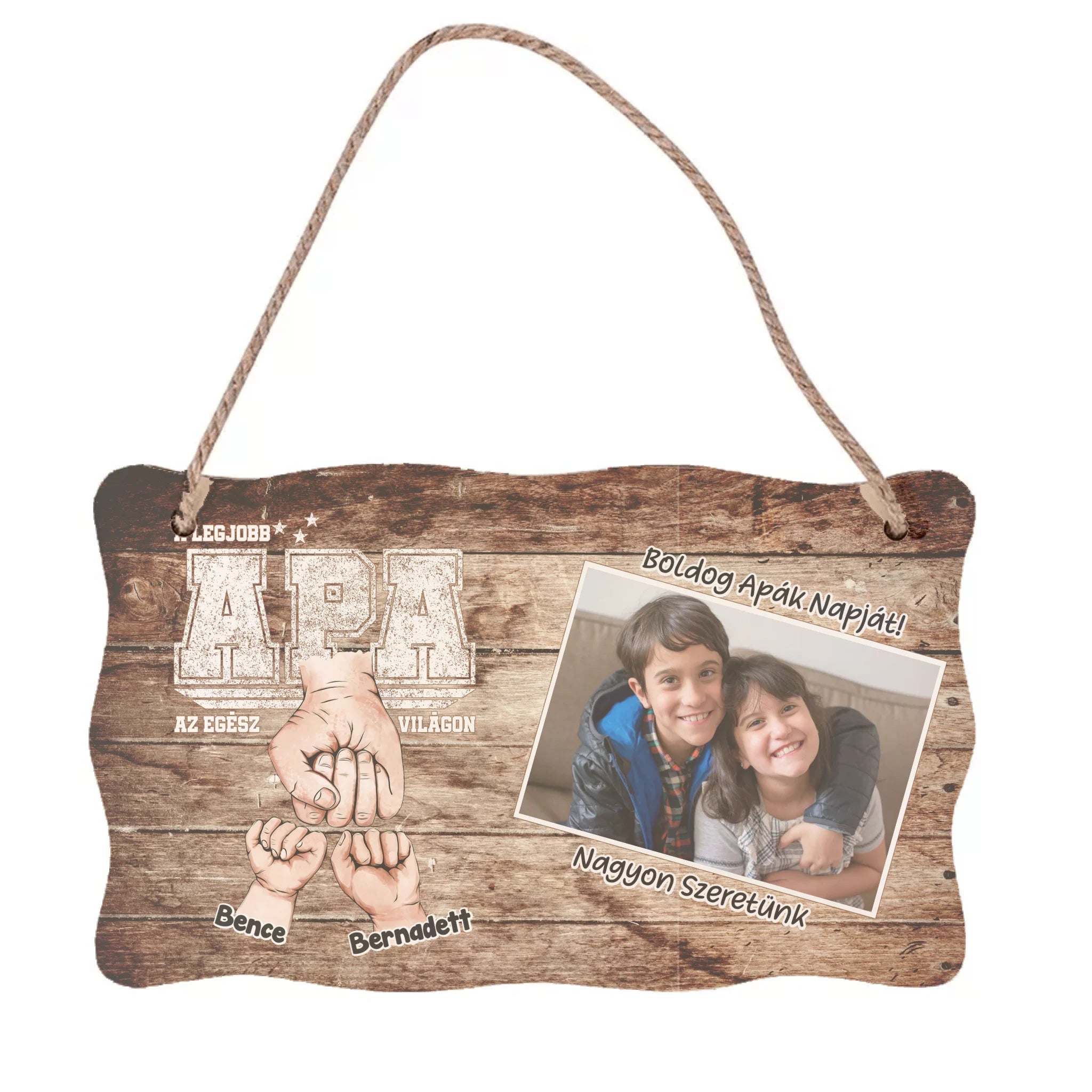 Ajándék Apáknak - Személyre szabható A legjobb Apa fali dekor tábla