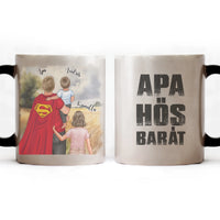 Ajándék Apáknak - Apa a mi hősünk szerkeszthető karakteres egyedi bögre
