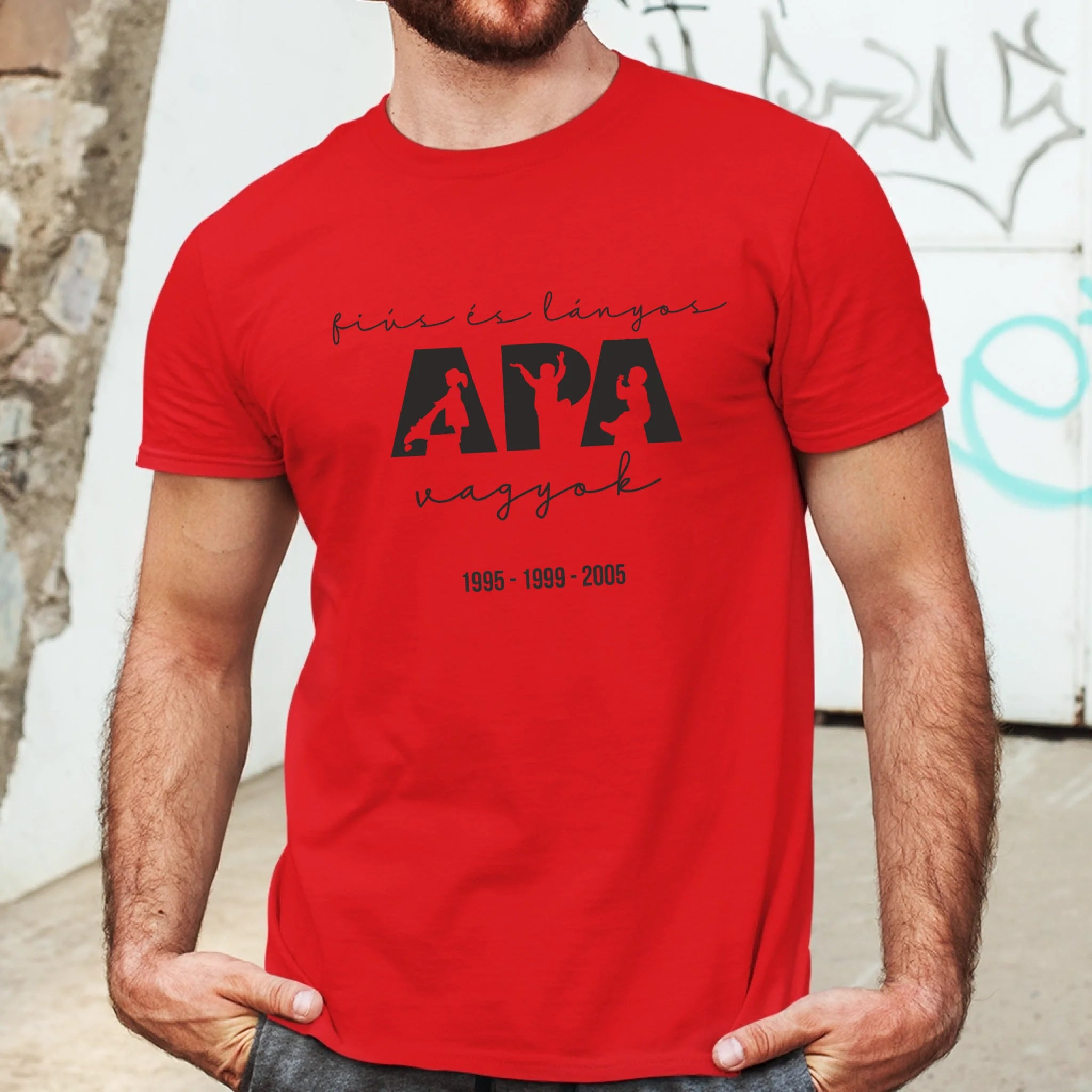 Ajándék Apáknak - Fiús és Lányos Apa vagyok férfi póló