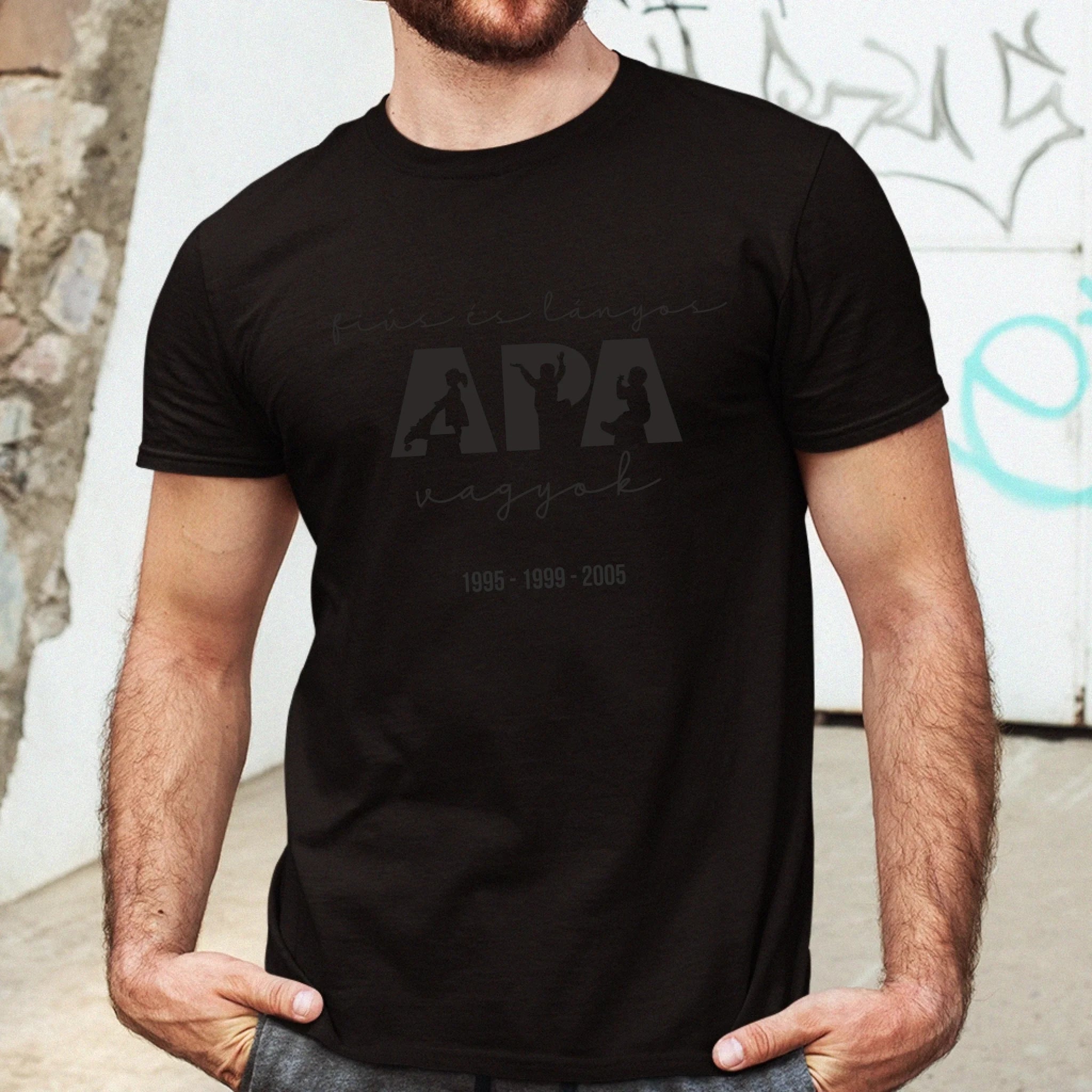 Ajándék Apáknak - Fiús és Lányos Apa vagyok férfi póló