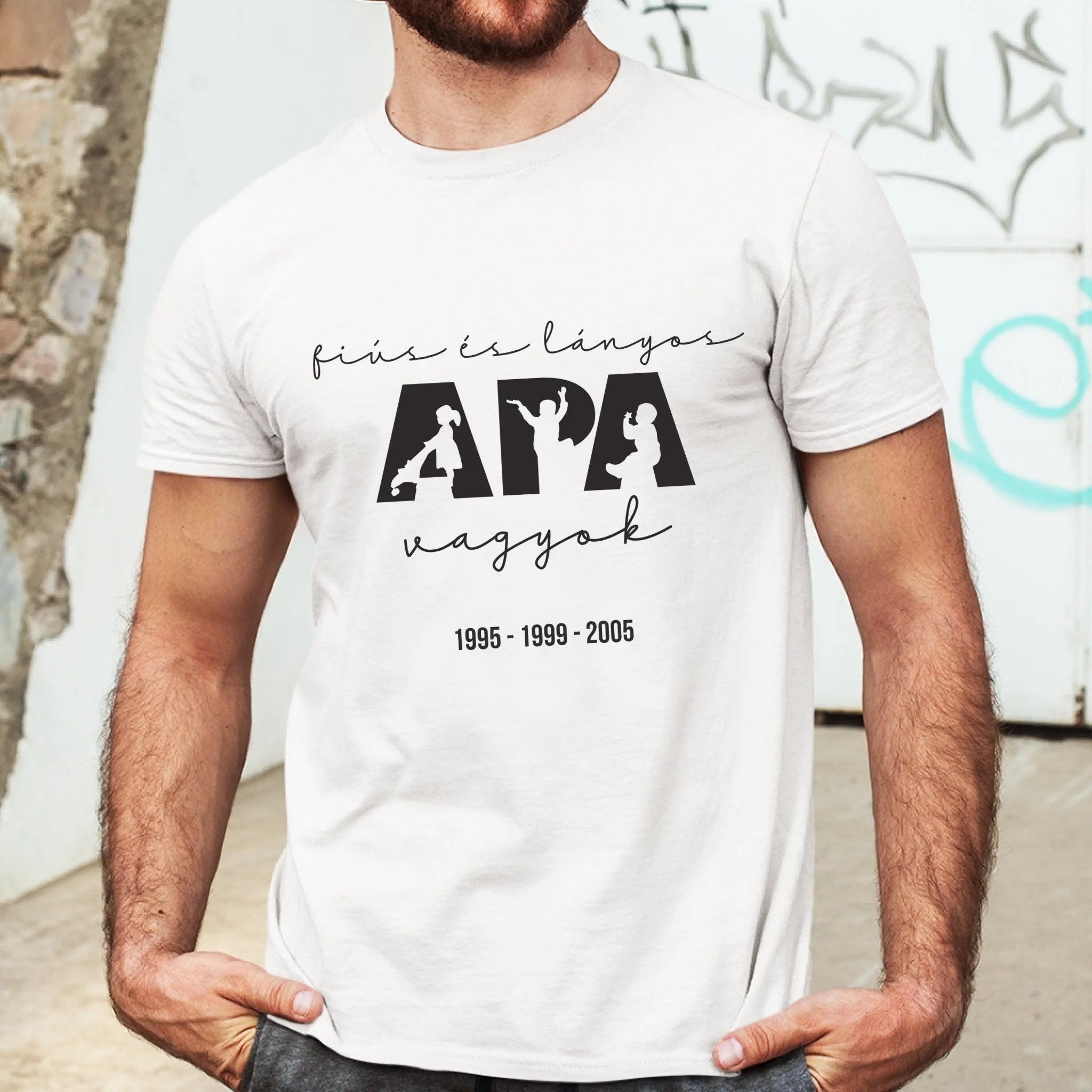 Ajándék Apáknak - Fiús és Lányos Apa vagyok férfi póló