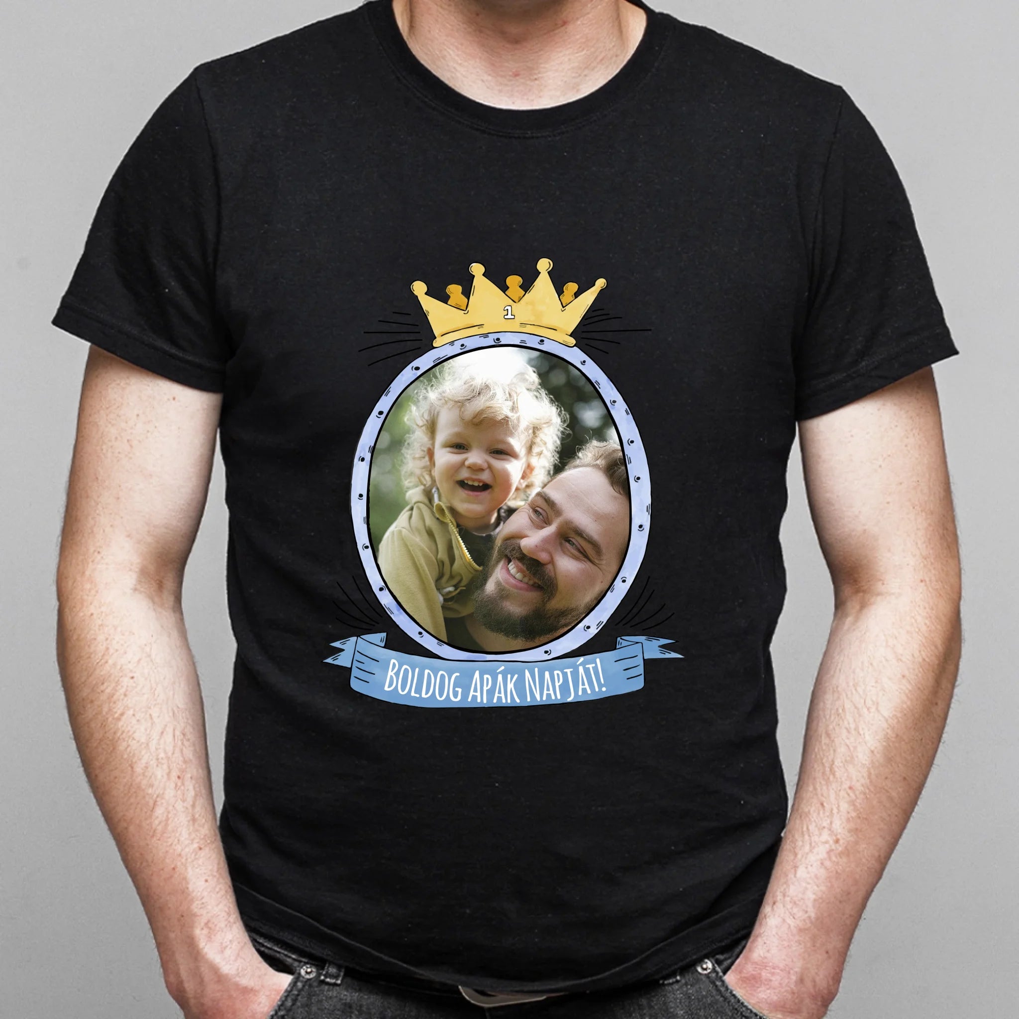 Boldog apák napját egyedi képes póló