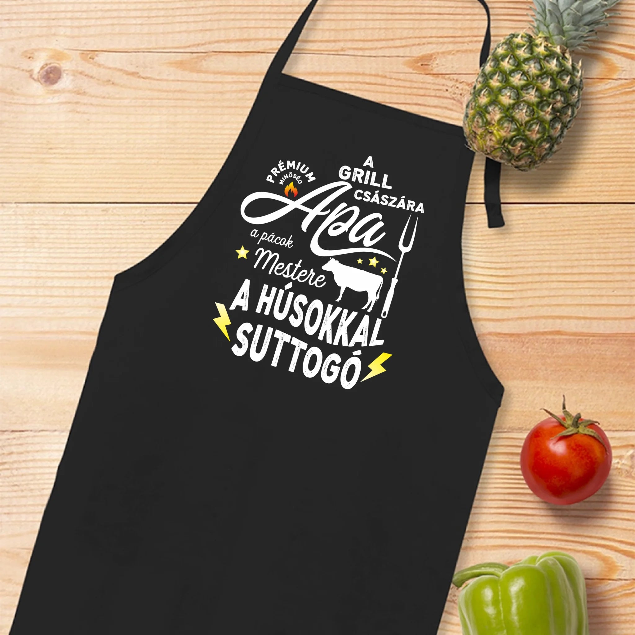 Apa a grill császára fekete kötény