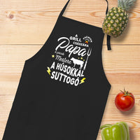 Papa a grill császára fekete kötény