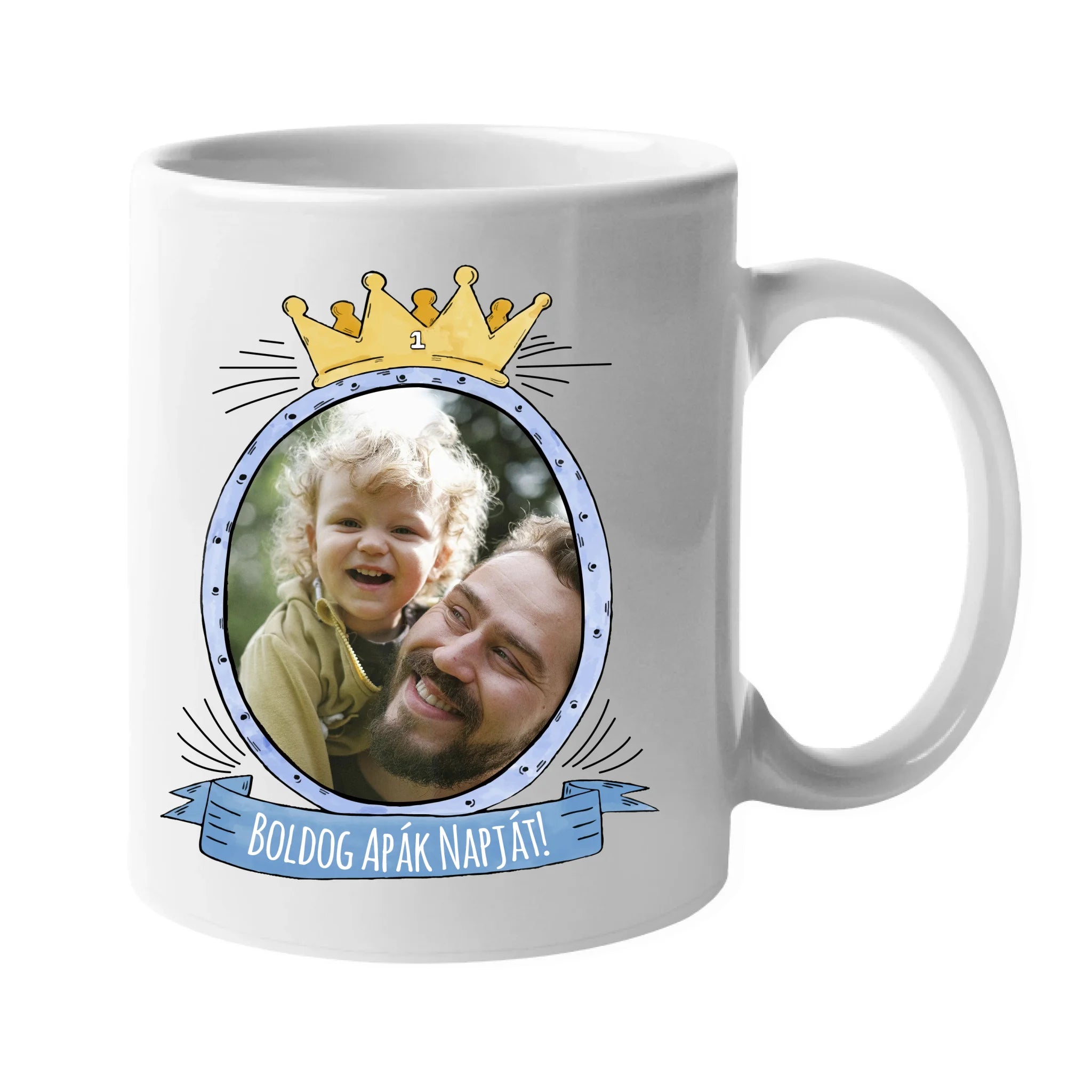 Boldog apák napját egyedi képes bögre