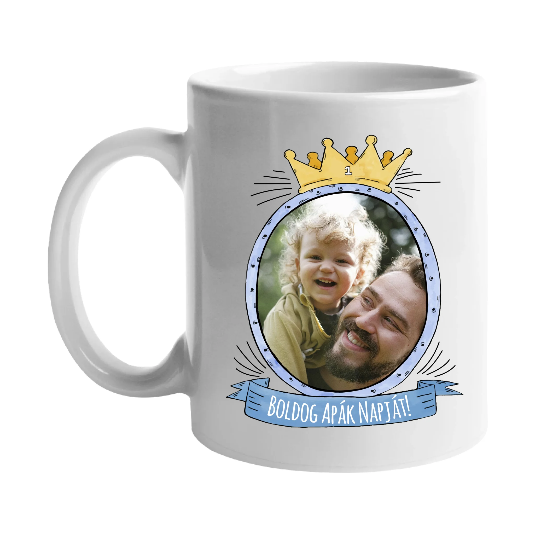 Boldog apák napját egyedi képes bögre