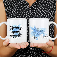 Ajándék Apáknak - Egyedi neves bögre apáknak kezes mintával