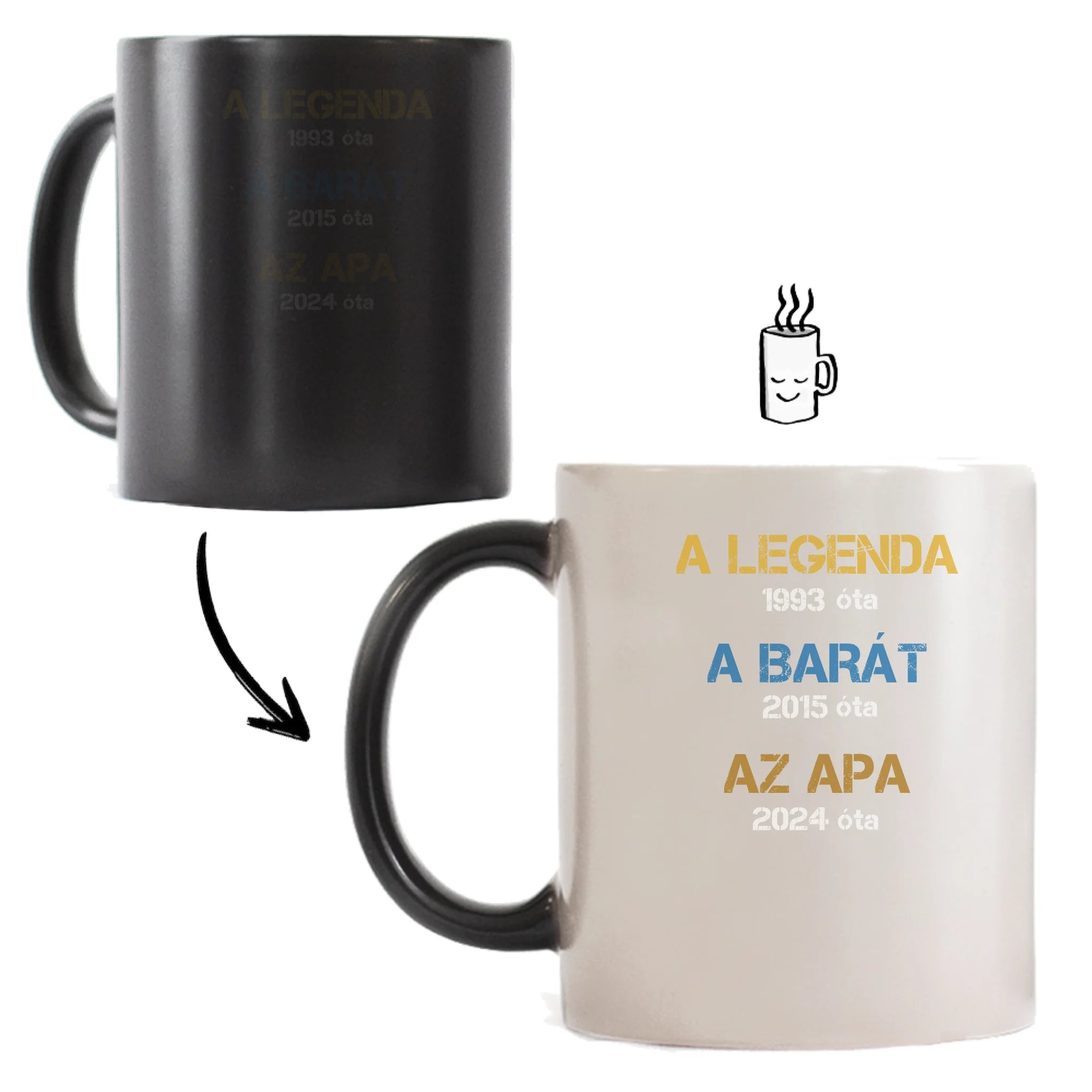 Egyedi évszámos ajándék apáknak A legenda, a barát, az apa bögre