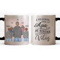 Ajándék Apáknak - Apa a mi hősünk szerkeszthető karakteres egyedi bögre