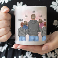 Ajándék Apáknak - Apa a mi hősünk szerkeszthető karakteres egyedi bögre