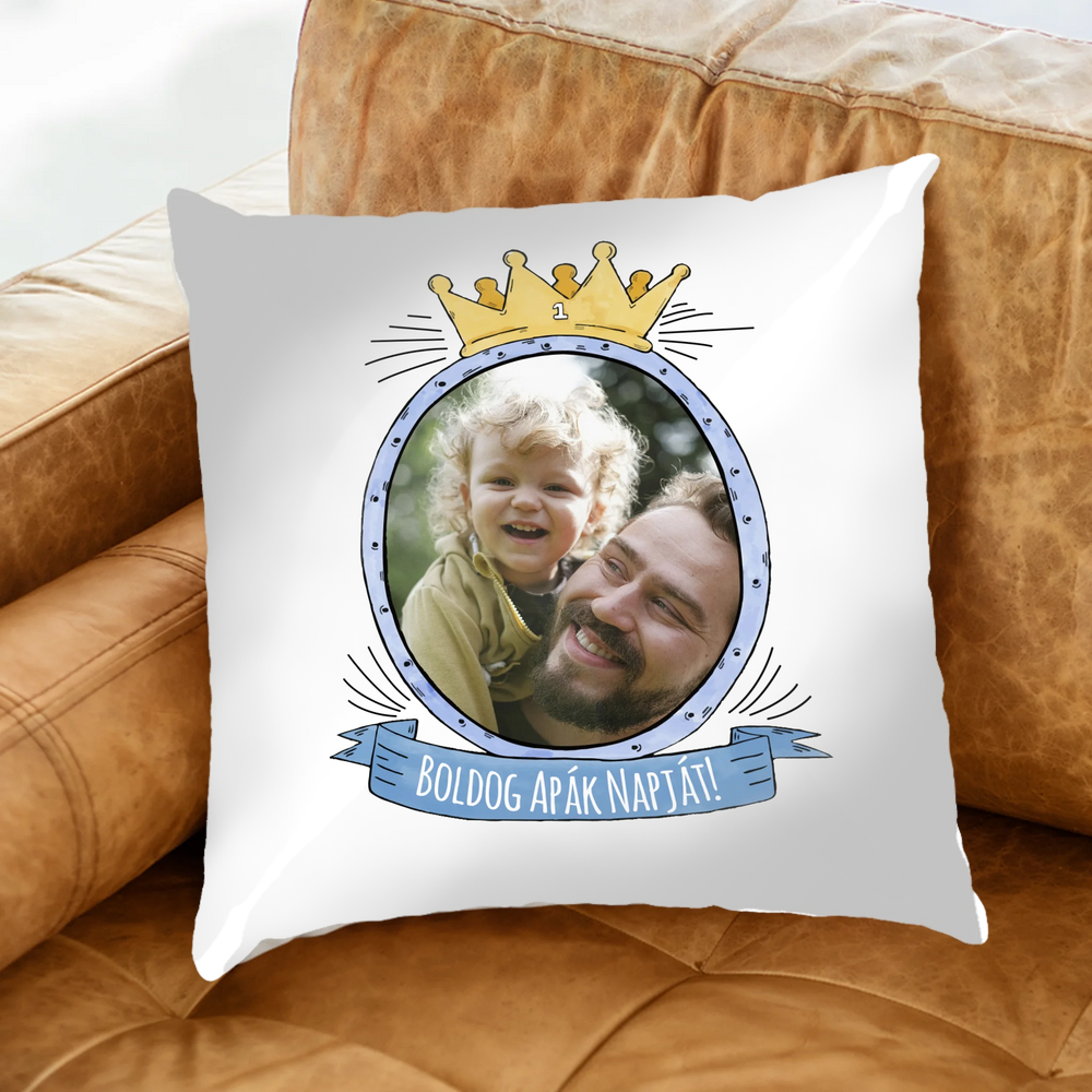 Boldog apák napját egyedi képes párna