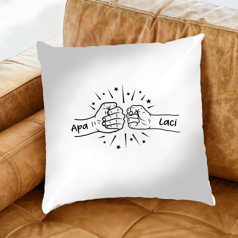 Egyedi neves ajándék párna apáknak kezes mintával