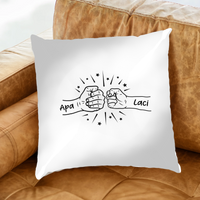 Egyedi neves ajándék párna apáknak kezes mintával