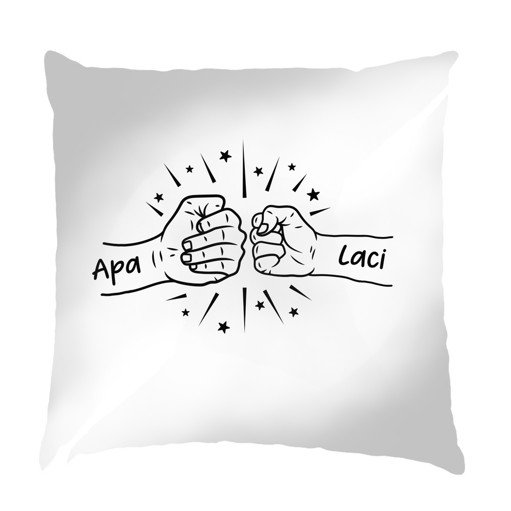 Egyedi neves ajándék párna apáknak kezes mintával