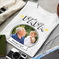Legjobb Papa póló - Egyedi fényképes, szerkeszthető feliratos póló