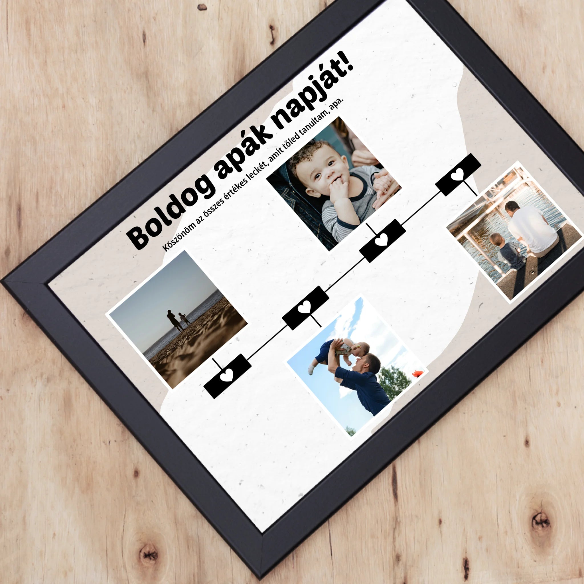 Ajándék Apáknak - Egyedi képes Boldog első apák napját falikép