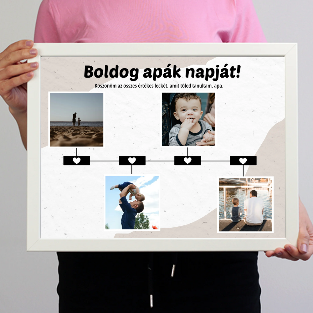 Ajándék Apáknak - Egyedi képes Boldog első apák napját falikép
