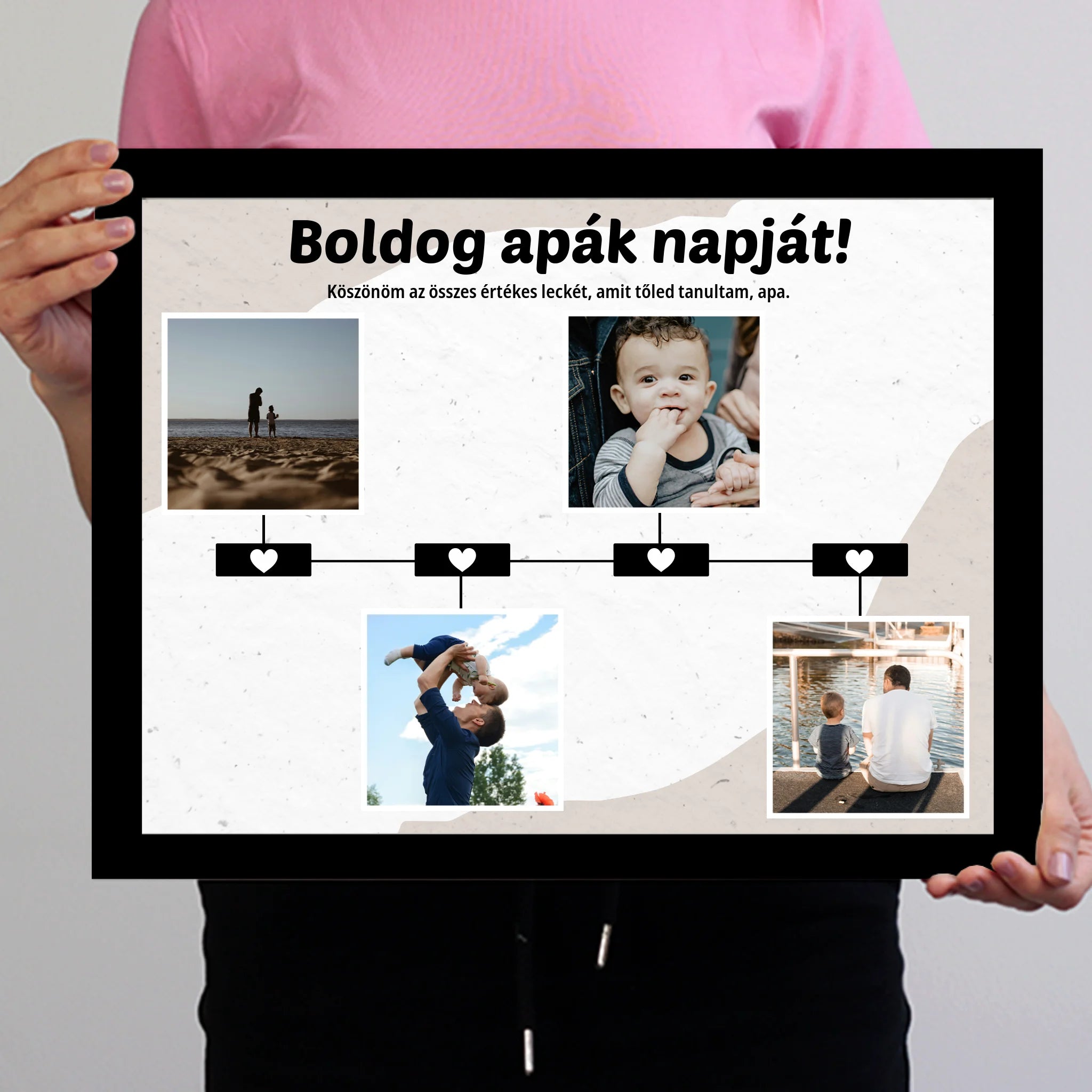 Ajándék Apáknak - Egyedi képes Boldog első apák napját falikép