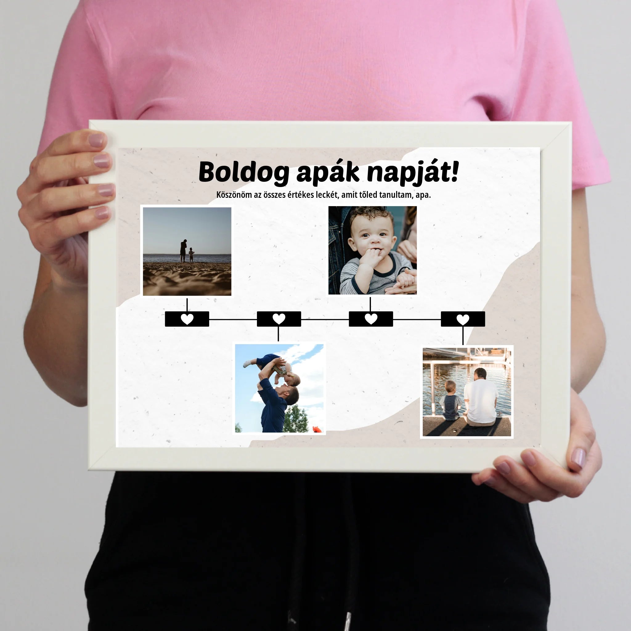 Ajándék Apáknak - Egyedi képes Boldog első apák napját falikép