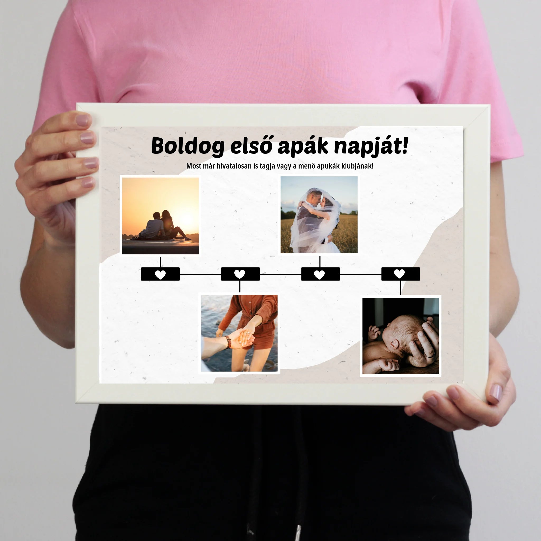 Ajándék Apáknak - Egyedi képes Boldog első apák napját falikép