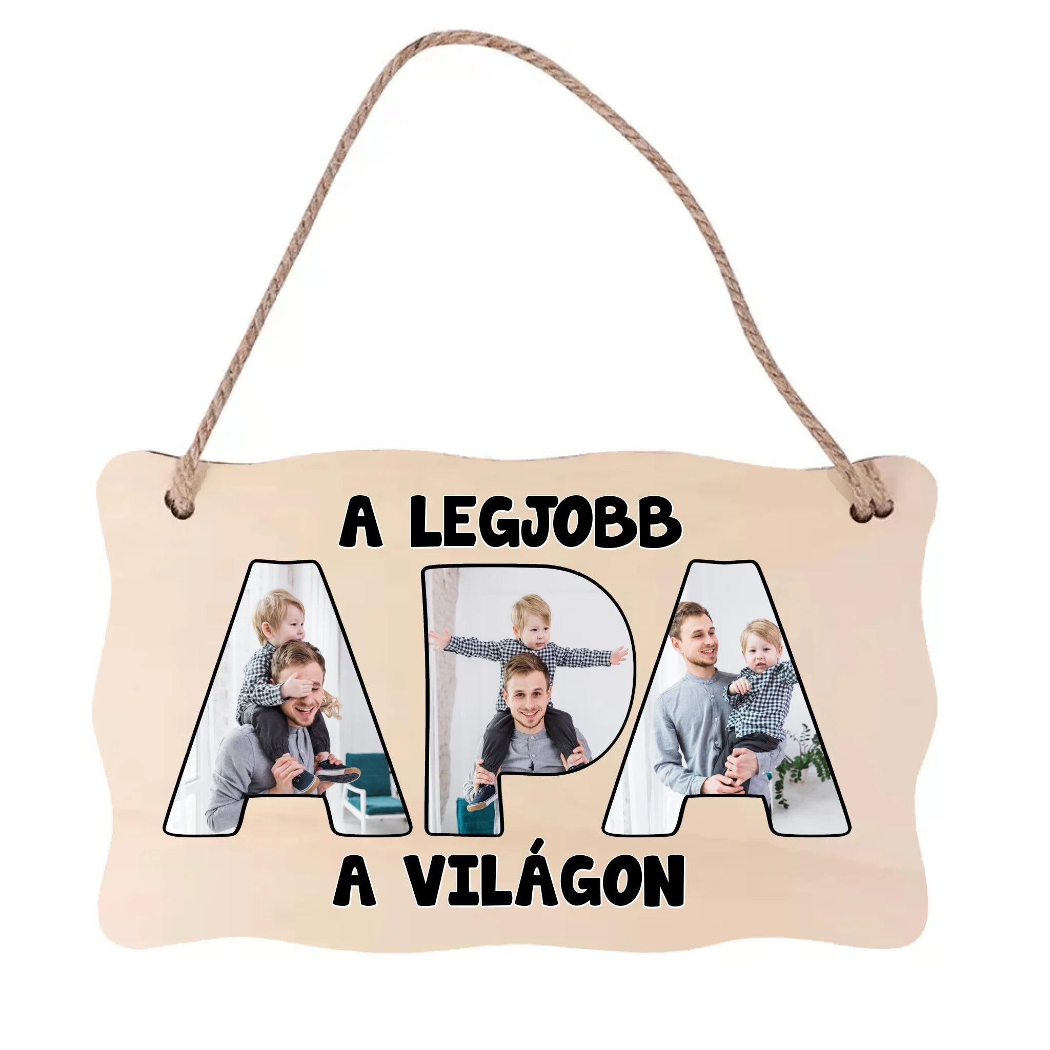 Apa feliratos tábla dísz fényképpel