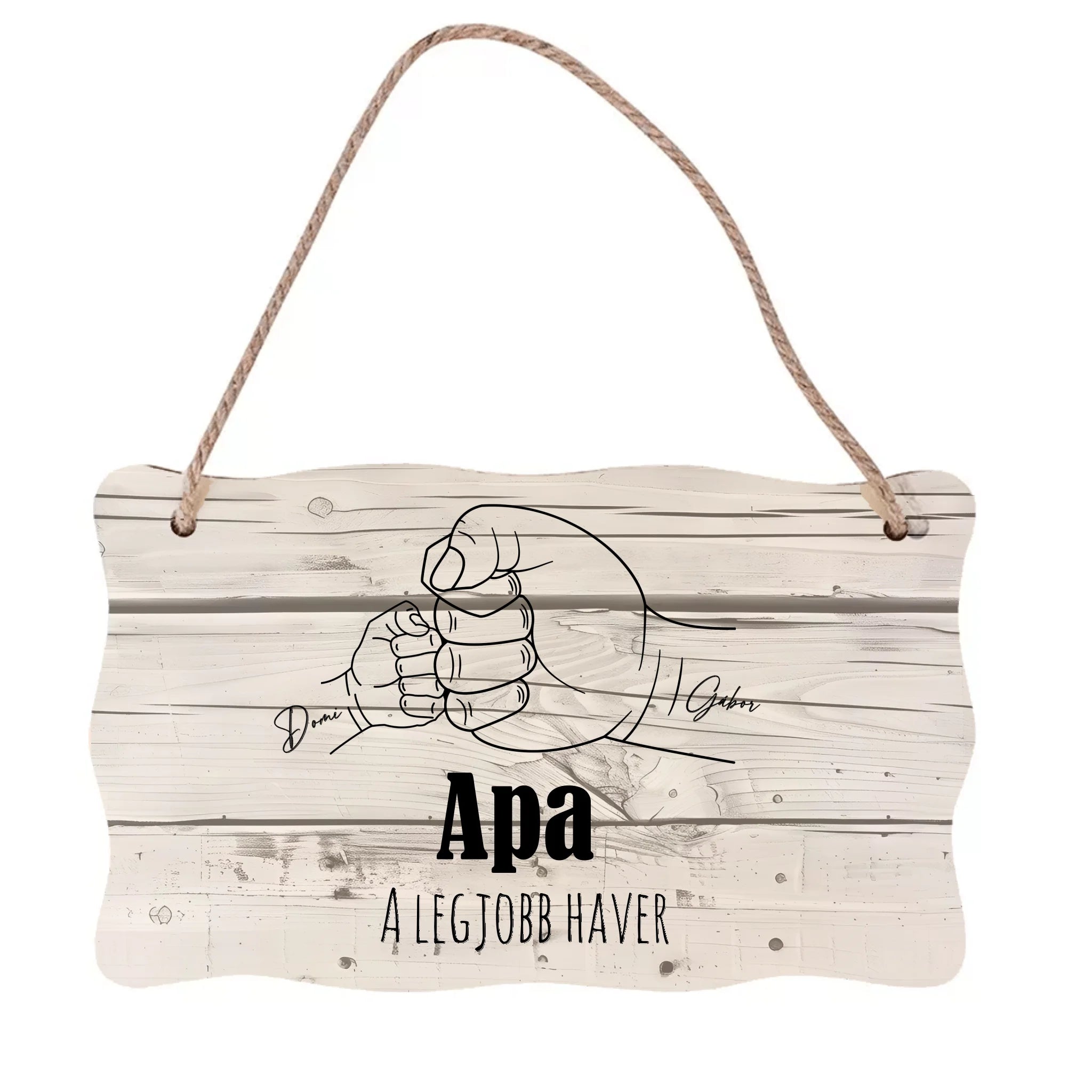 Egyedi szerkeszthető feliratos ajándék fali dekor tábla Apukáknak