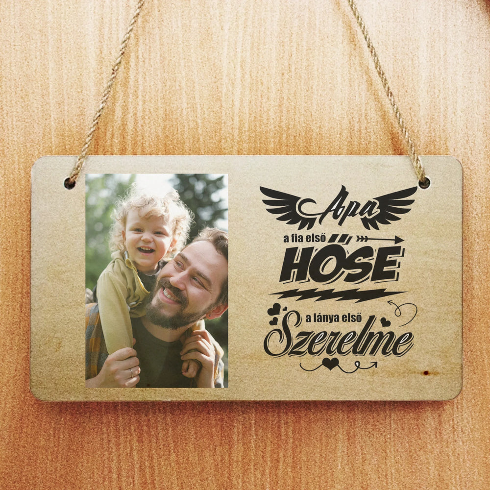 Apák napi fényképes tábla dísz