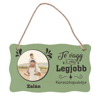 Szerkeszthető feliratos egyedi képes ajándék dísztábla Apák napjára