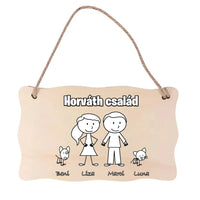 Egyedi családos ajtódísz