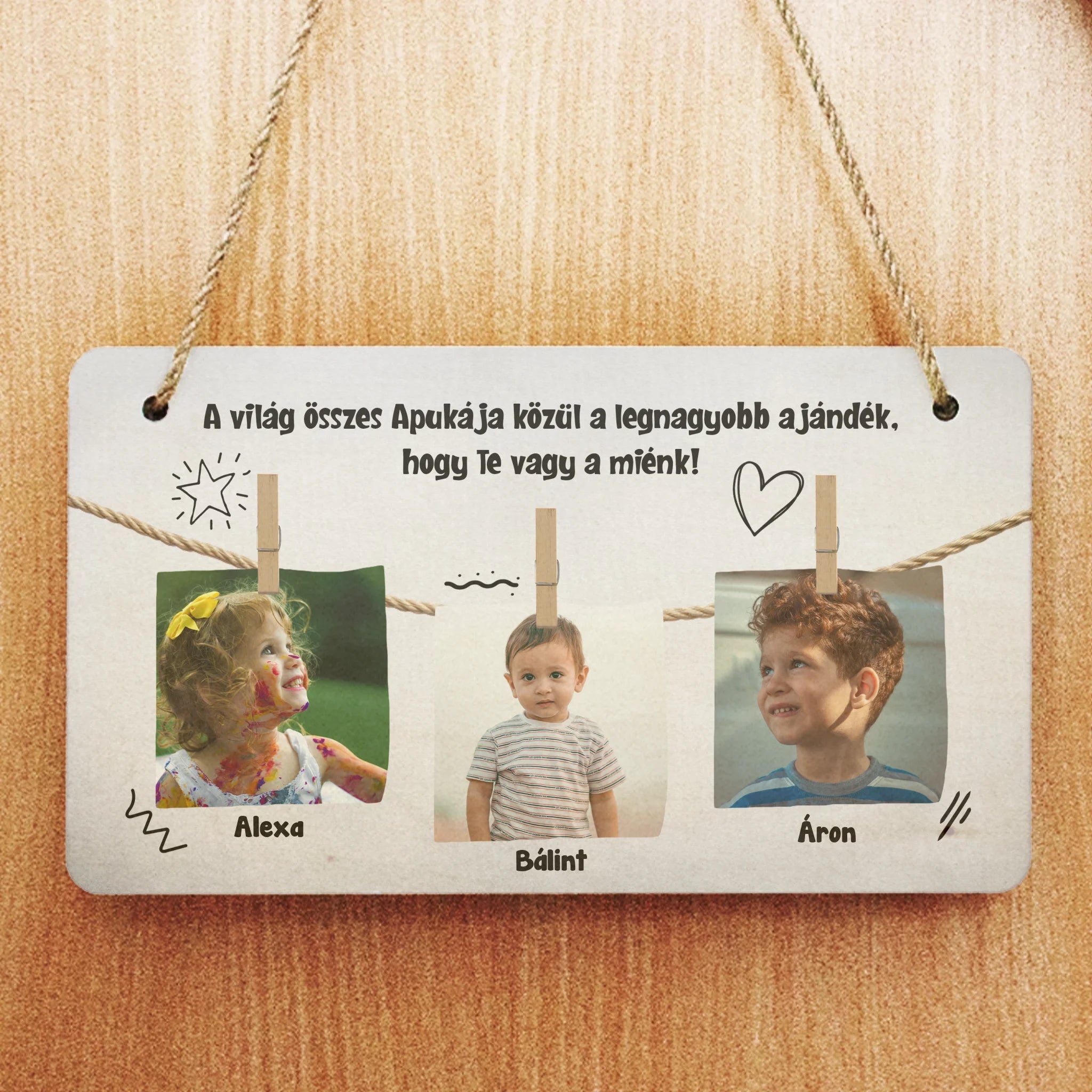 Apa a legnagyobb ajándék fényképes dísztábla